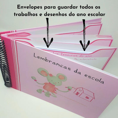 Livro Lembranças da escola ratinha rosa